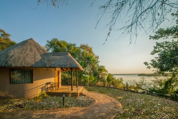 One of the accommodations at the Chobe Safari Lodge